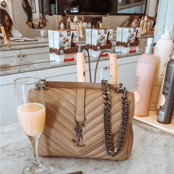 YSL medium college bag in beige color - Picture 14 of 14